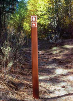 Carsonite fiberglass recreational trail post