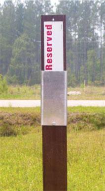 Carsonite Campsite marker with Reserved / Available decal attached
