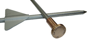 Berntsen Drive-in Rod monument with flange and custom bronze cap.