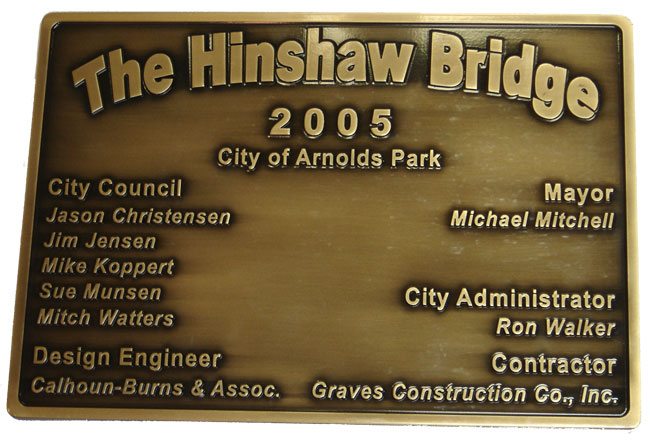 Bronze Bridge Plaques by Berntsen