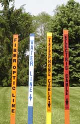 Carsonite ThinLine posts for marking underground cable and utility lines.