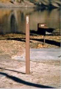 Carsonite fiberglass campsite marker