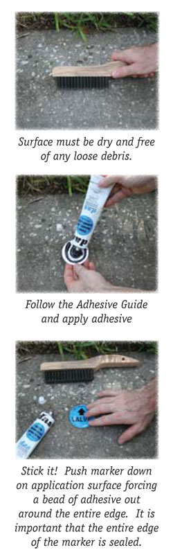 das curb markers  - a permanent marking system for concrete, asphalt and metal surfaces.