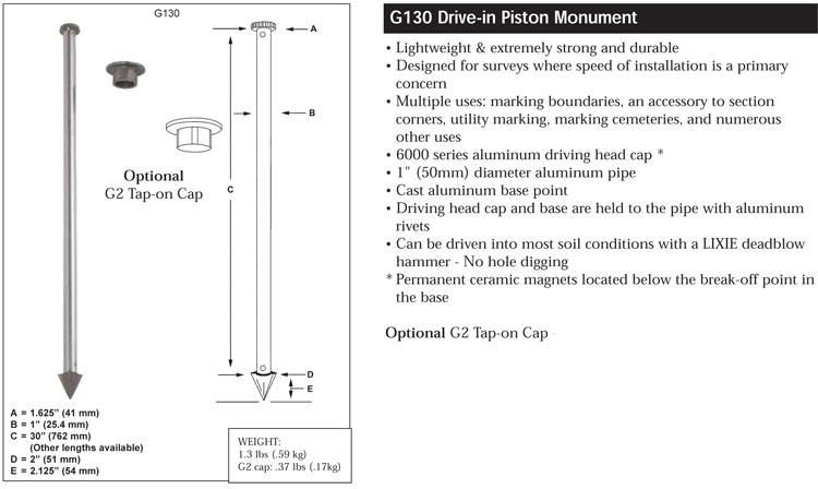 Berntsen G130 Drive-in survey monument