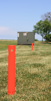 Plastic utility stakes for marking underground utilities