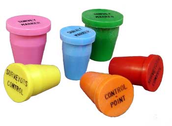 Plastic Survey Markers w/ black lettering