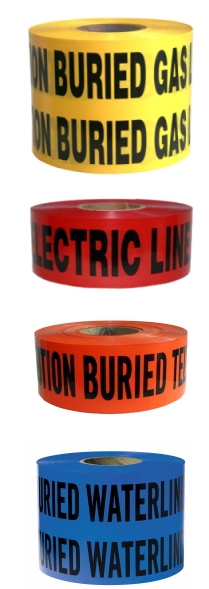 Underground Utility Warning Tape prevents damage to underground utility lines during excavation.