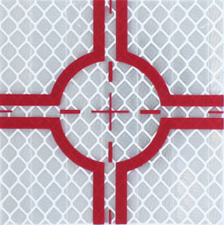 Reflective survey targets used for all distance measurements with tachymeters or total stations.