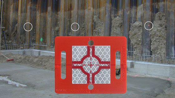 Reflective Survey Targets used for monitoring retaining walls.